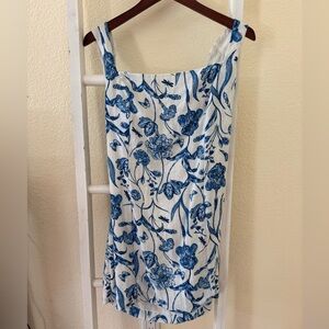 H&M White Dress with Blue Floral Detail